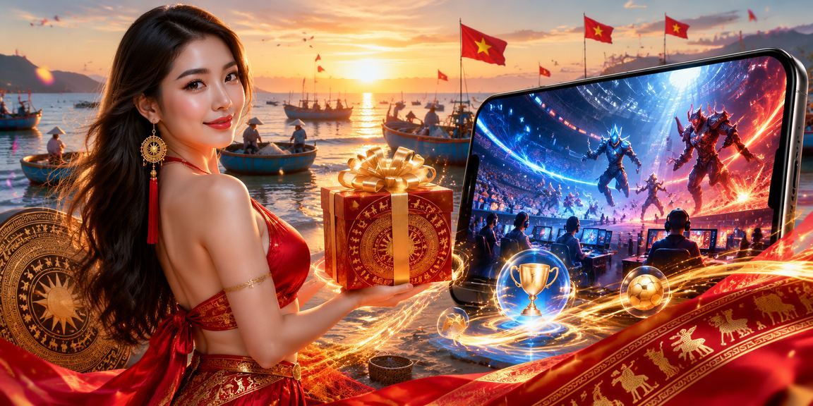 Người dùng tại bãi biển Mũi Né theo dõi esports và đặt cược trên điện thoại